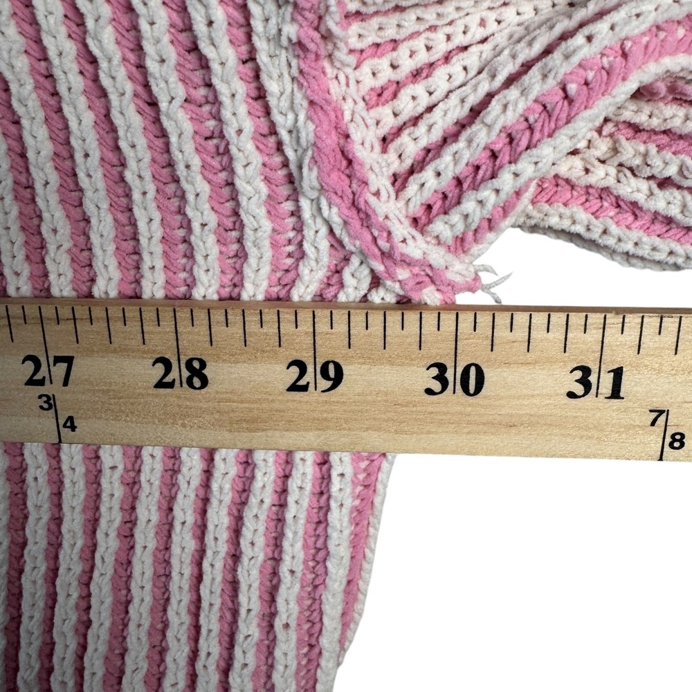 Aerie Women's L Pink Cream Striped Oversized Sweater Cozy Minimalist - Picture 7 of 8